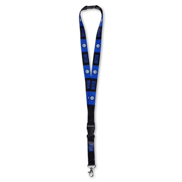INTER BLACK AND BLUE LANYARD