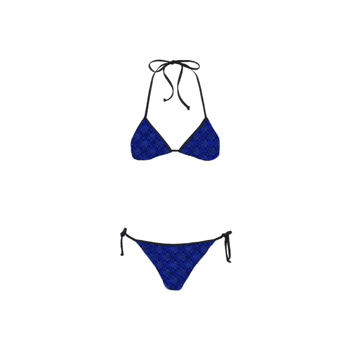 INTER X MC2 SAINT BARTH BLACK/BLUE BIKINI - WOMAN